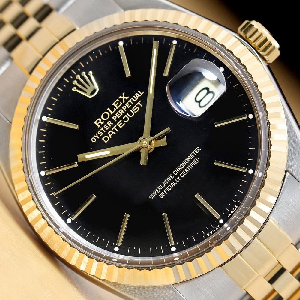 Rolex Men's 36mm Two Tone Black Watch! Mint!! - Picture 1 of 7